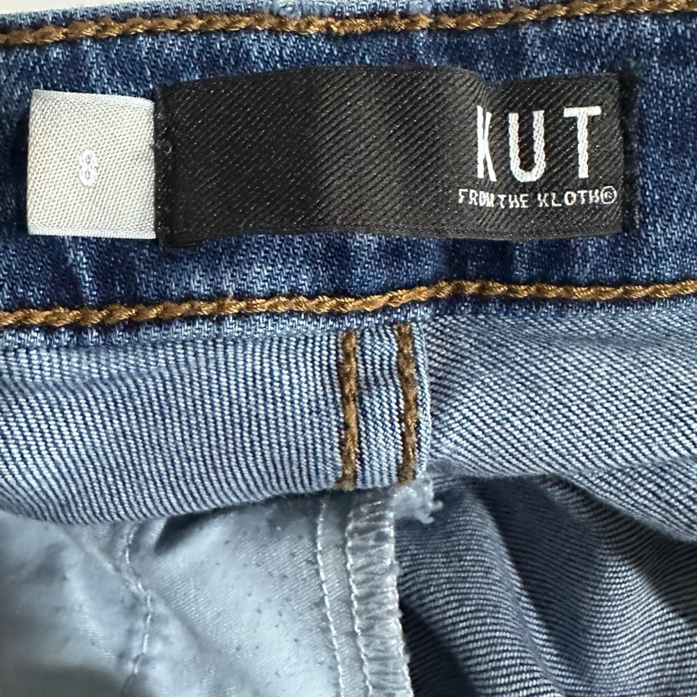 Kut From The Kloth Elizabeth Fab Ankle Straight Leg High Rise Denim Blue Jeans 8 - Picture 5 of 9